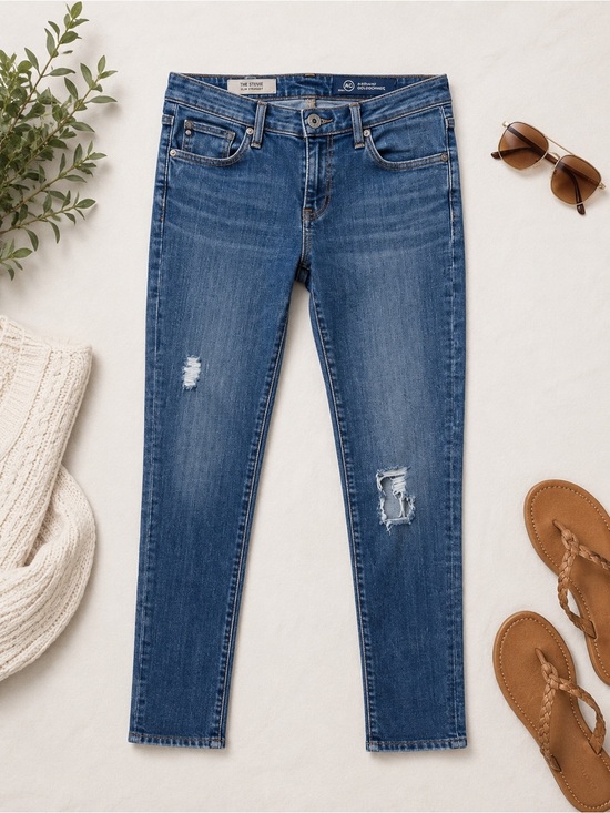Ag Adriano Goldschmied Denim - ⭐️AG Adriano Goldschmied The Stevie Slim Straight Jeans Distressed 29R
